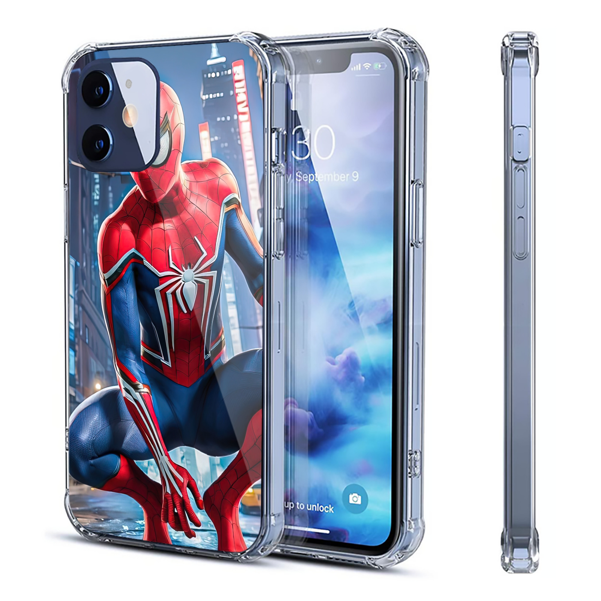 （画像用） Spider Man スパイダーマン 【iPhone 12シリーズ対応】透明スマホケース（クリアソフトケース）